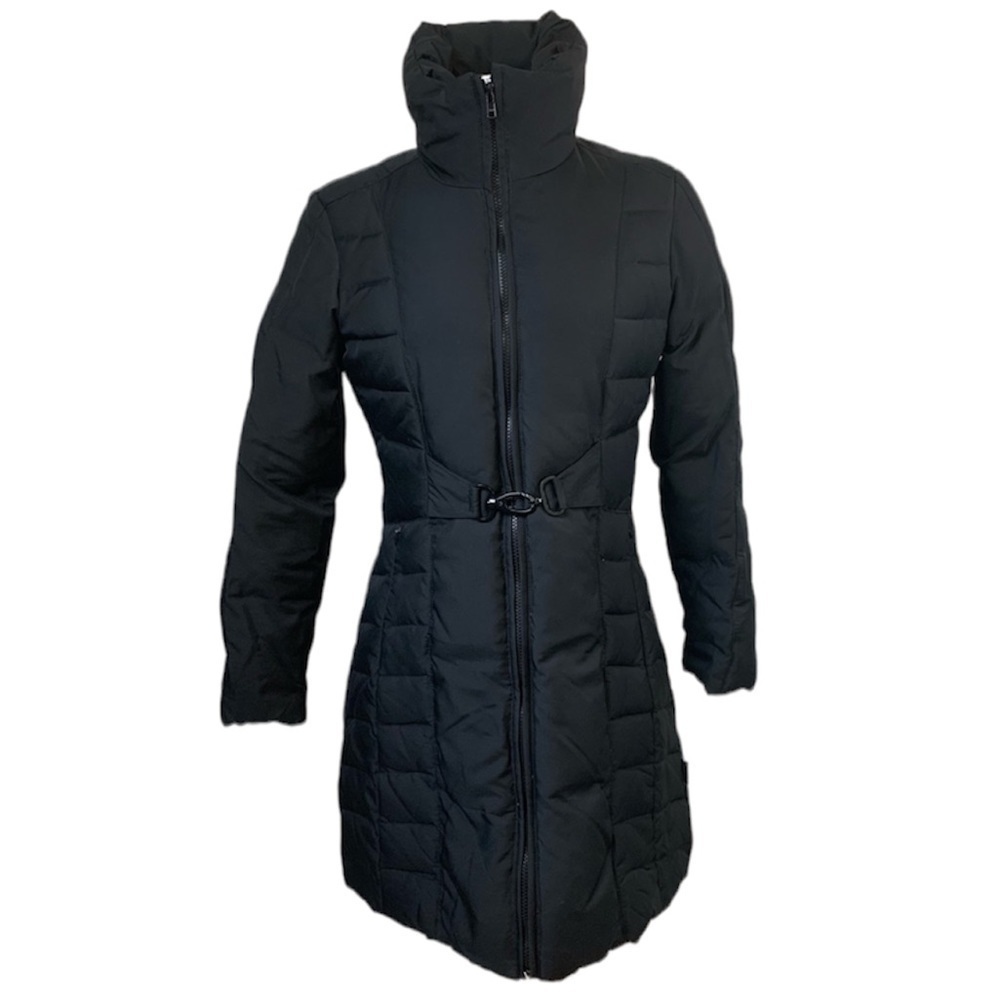 Calvin Klein | Puffer Black Down Quilted Funnel Neck Double Zip Jacket Coat PS